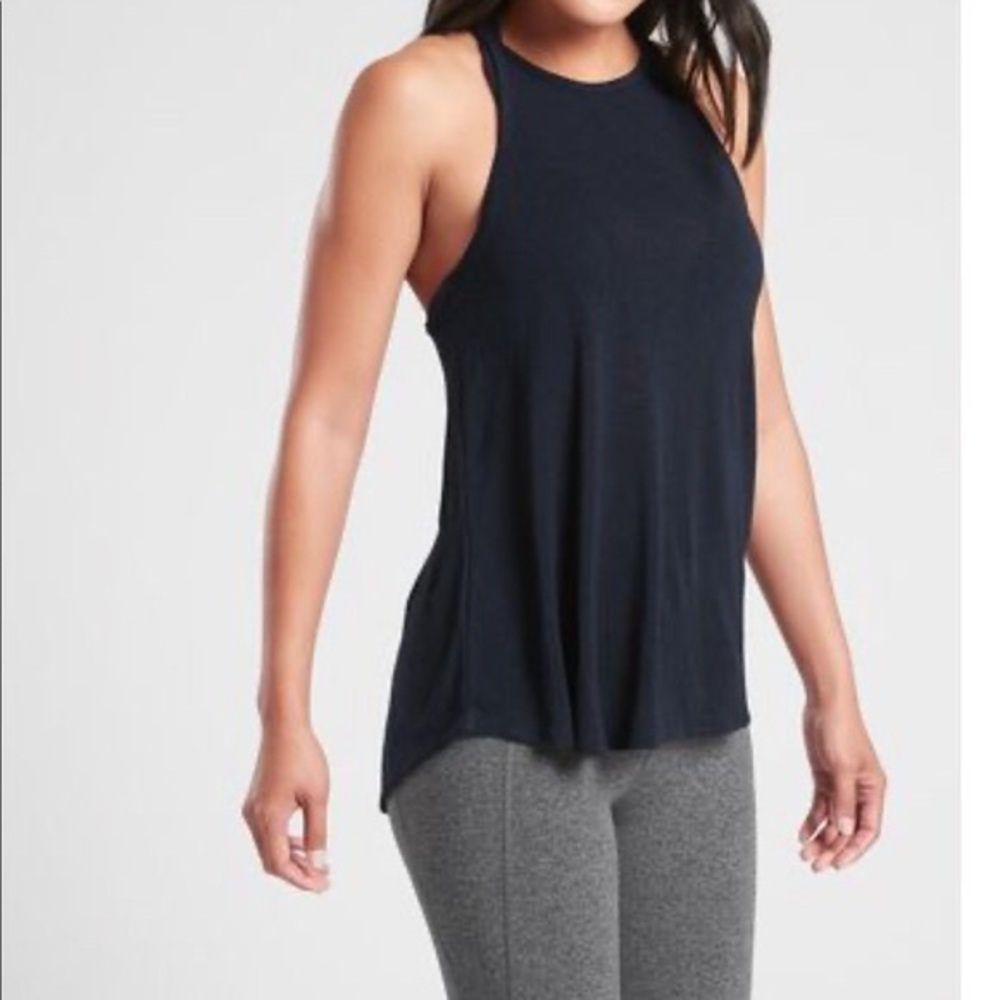 Athleta Breezy Navy Racerback Tank Top
